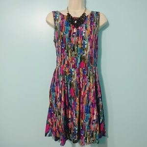 MELA LOVES LONDON Abstract Colorful A-line Dress